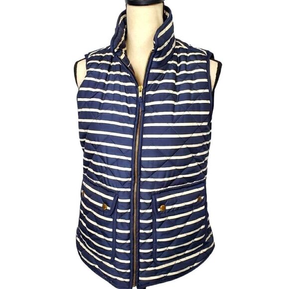 The Savile Row Co. Navy Stripe Puffer Vest - Picture 1 of 10